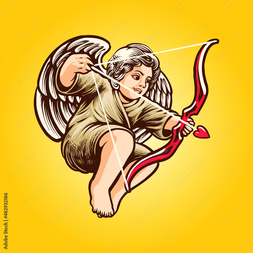 the baby angel with arrow illustration the baby angel with arrow illustration