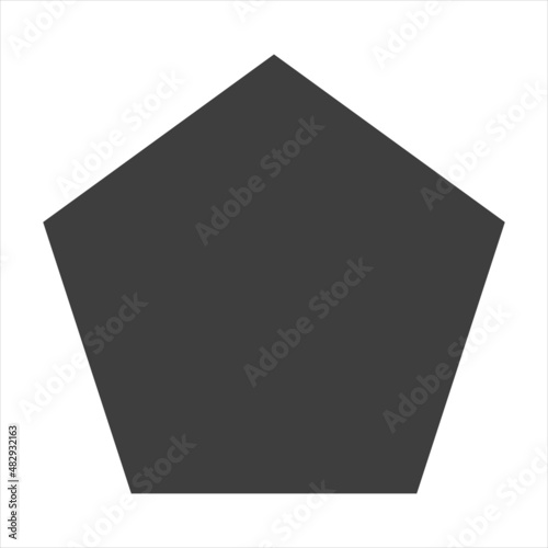 Pentagon icon on a white background. Geometric figure pentagon.
