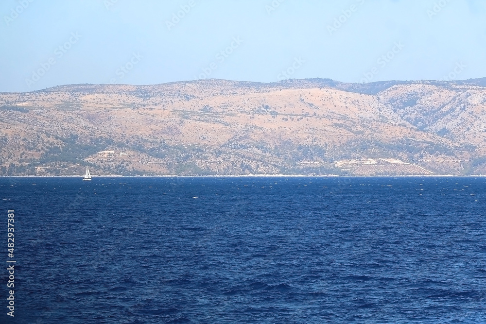 Sailing boat and beautiful Adriatic sea landscape in Croatia. Sailing boat and beautiful Adriatic sea landscape in Croatia.