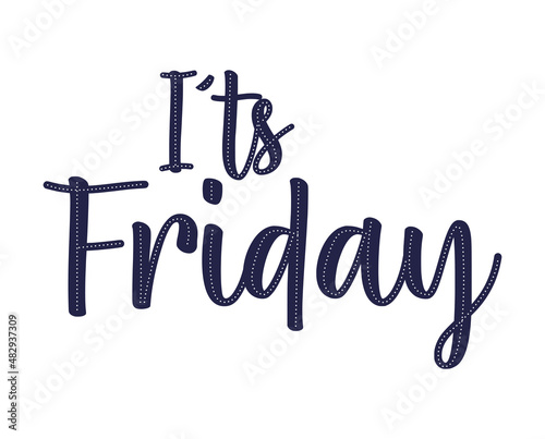 Schilderij op canvas cute friday lettering