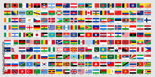 National flags of World countries collection