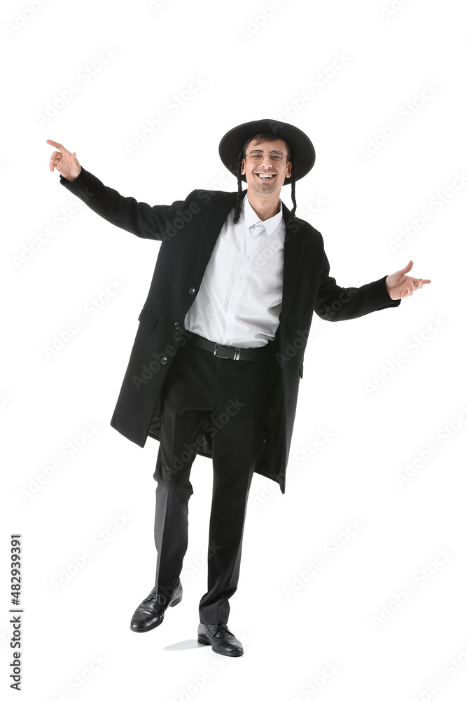 Hasidic Jewish man on white background Hasidic Jewish man on white background