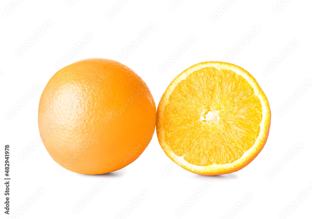 Fresh juicy oranges isolated on white background Fresh juicy oranges isolated on white background