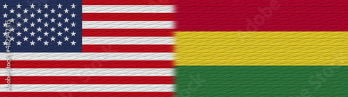 Bolivia and United States Of America Fabric Texture Flag – 3D Illustration