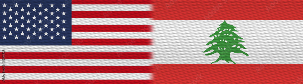 Lebanon and United States Of America Fabric Texture Flag – 3D Illustration Lebanon and United States Of America Fabric Texture Flag – 3D Illustration