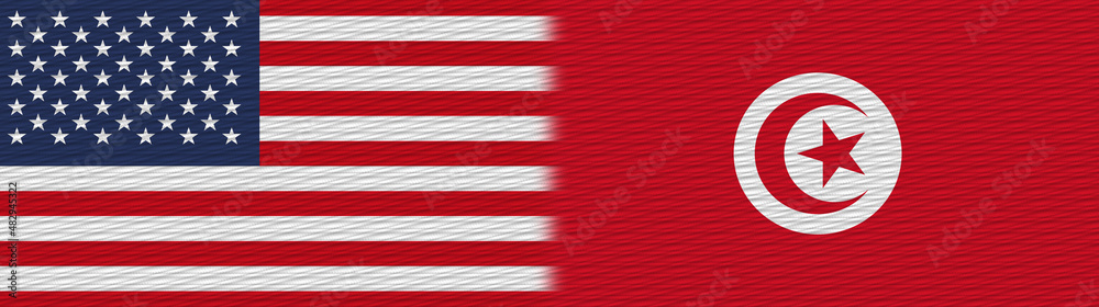 Tunisia and United States Of America Fabric Texture Flag – 3D Illustration Tunisia and United States Of America Fabric Texture Flag – 3D Illustration