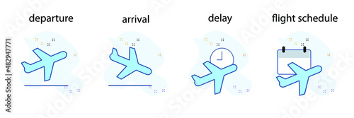 Airport icons  symbol vector elements for infographic web