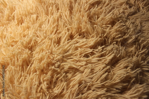 texture of beige long pile close up