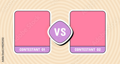 Versus battle colorful background in retro style. Vs battle headline. Competitions between contestants, fighters or teams. Vector illustration graphic design