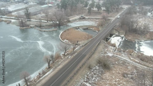 snow covered bridge