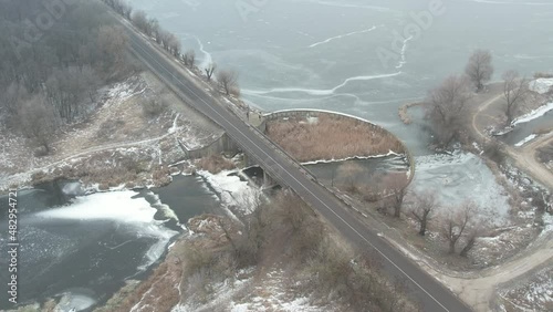 view of the river in winter