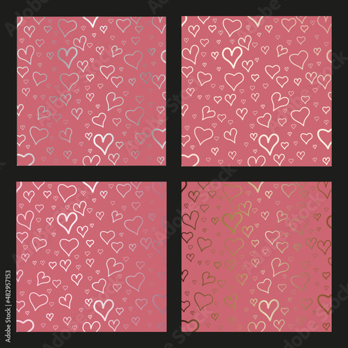 Hand drawn  hearts. Valentine's, Mother's day, birthday card, wallpaper or gift wrap design. - stock vector.