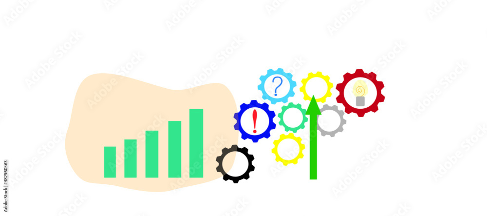 Obraz premium progress, development concept, success, gears, the idea of moving forward