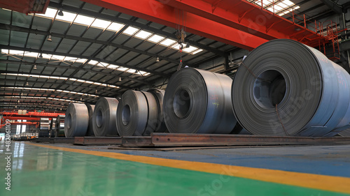 The strip steel products are in the workshop, North China