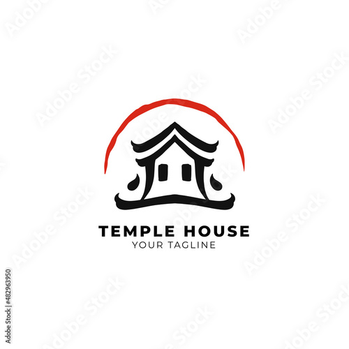 asian temple house logo design