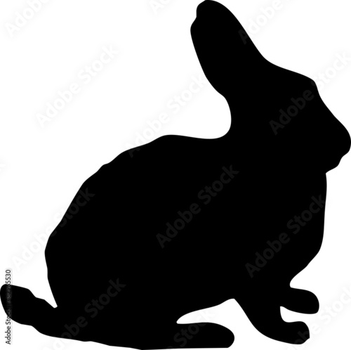 Lapin noir, vecteur noir sur fond tranparent