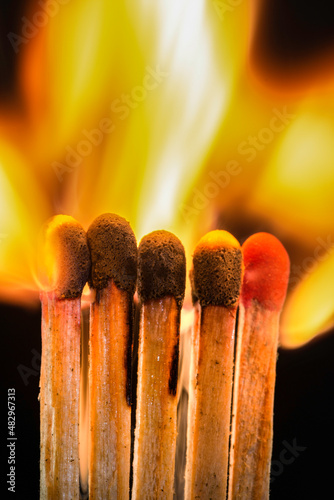 Sticks burning