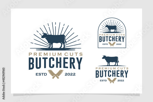 set of butchery logo