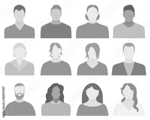 Male and female avatar profile pictures social media icons svg vector ilustration