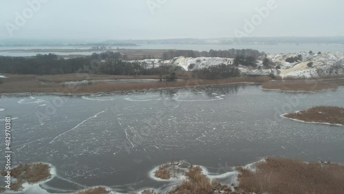 view of the river in winter