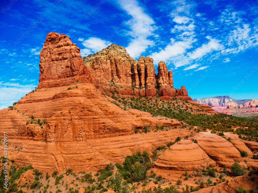 Sandstone cliffs, edges and spires