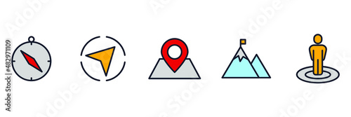Navigation. location, GPS elements set icon symbol template for graphic and web design collection logo vector illustration