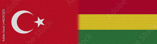 Bolivia and Turkey Turkish Fabric Texture Flag – 3D Illustration
