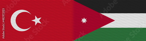 Jordan and Turkey Turkish Fabric Texture Flag – 3D Illustration © MotionCenter
