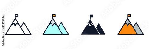 Mountains icon symbol template for graphic and web design collection logo vector illustration