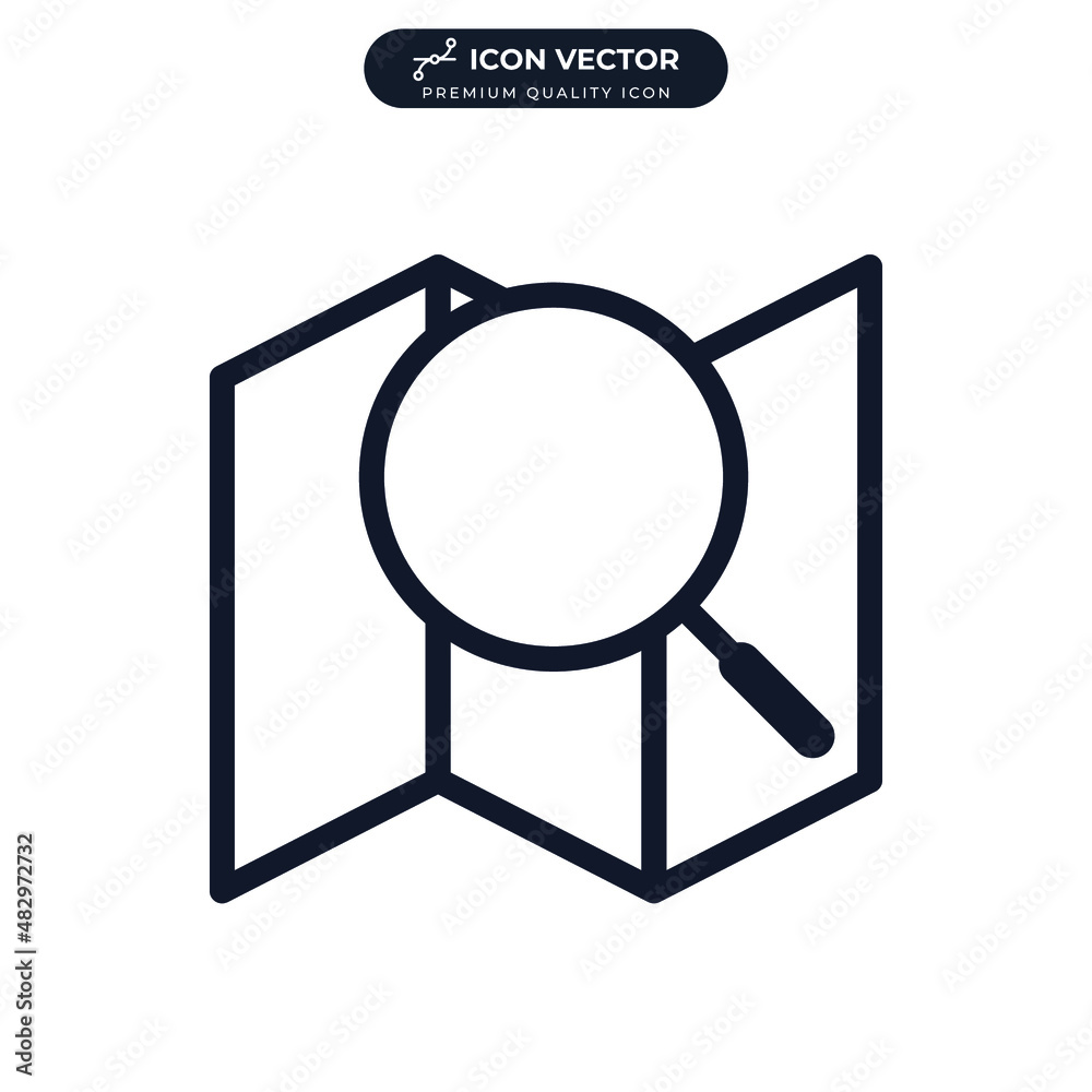 Map search. map location icon symbol template for graphic and web design collection logo vector illustration Map search. map location icon symbol template for graphic and web design collection logo vector illustration
