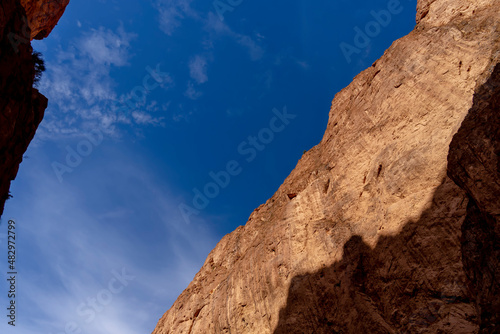 Beautiful Cliffs and Blue Skies Near Errachidia, Morocco, Africa