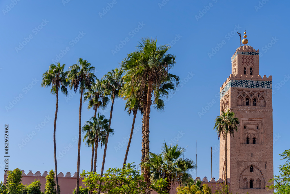 Kutubiyya Mosque In Medina Quarter Of Marrakesh, Morocco, Africa