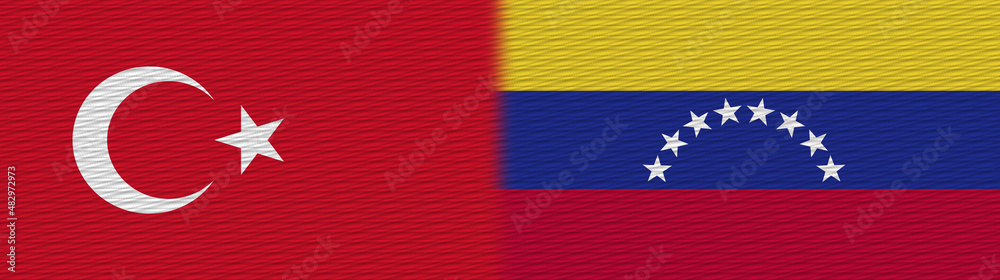 Venezuela and Turkey Turkish Fabric Texture Flag – 3D Illustration Venezuela and Turkey Turkish Fabric Texture Flag – 3D Illustration