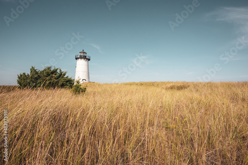 Edgartown lighthouse in Martha s Vineyard on sunny day in New England