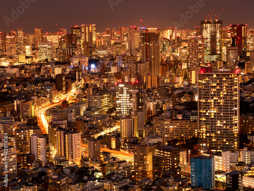 夕暮れの都市風景 東京 