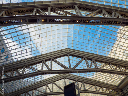 Glass roof of the Moynihan Train Hall, New York City