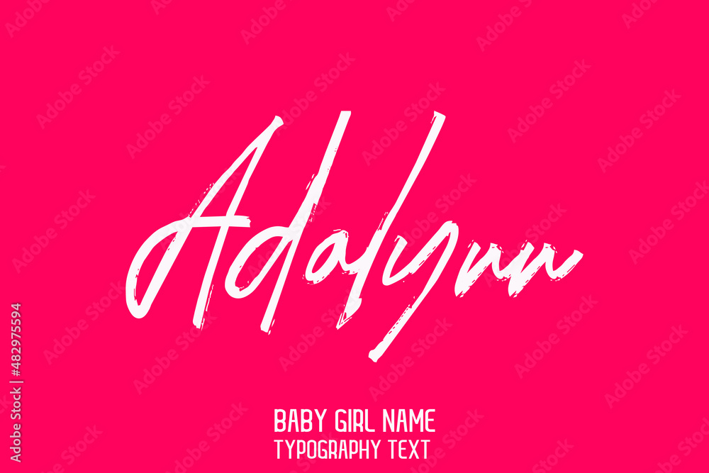  Adalynn Baby Girl Name in Stylish Cursive Brush Typography Text on Pink Background
