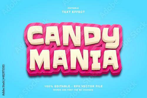 Candy Mania Cartoon Game Editable Text Effect photo