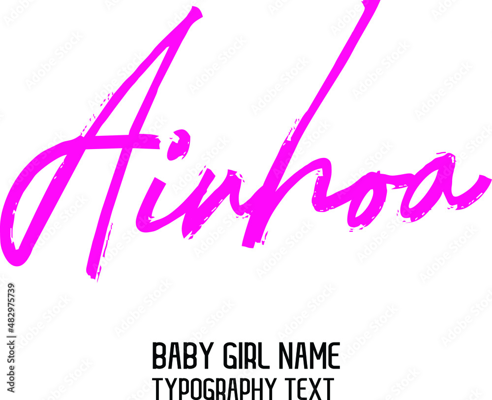 Ainhoa Baby Girl Name Handwritten Lettering Modern Typography