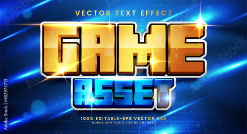 Game asset 3D text effect, editable text style and suitable for game assets.