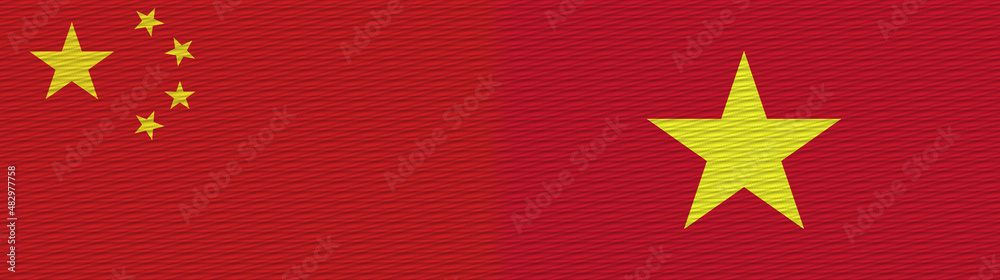 Vietnam and China Chinese Fabric Texture Flag – 3D Illustration Vietnam and China Chinese Fabric Texture Flag – 3D Illustration