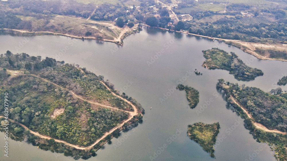Paisaje en 4k con drone Ubicación Laguna del Castillo Xalapa Veracruz