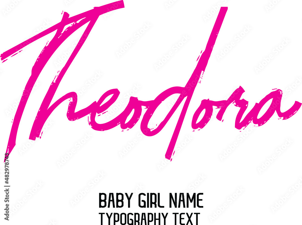 Woman's Name Vector Rough Brush Script Word art Pink Color Text Design
