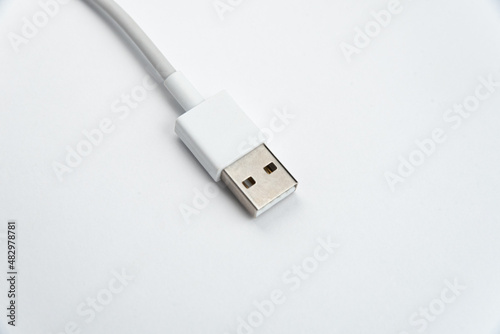 USB cable over white isolated background