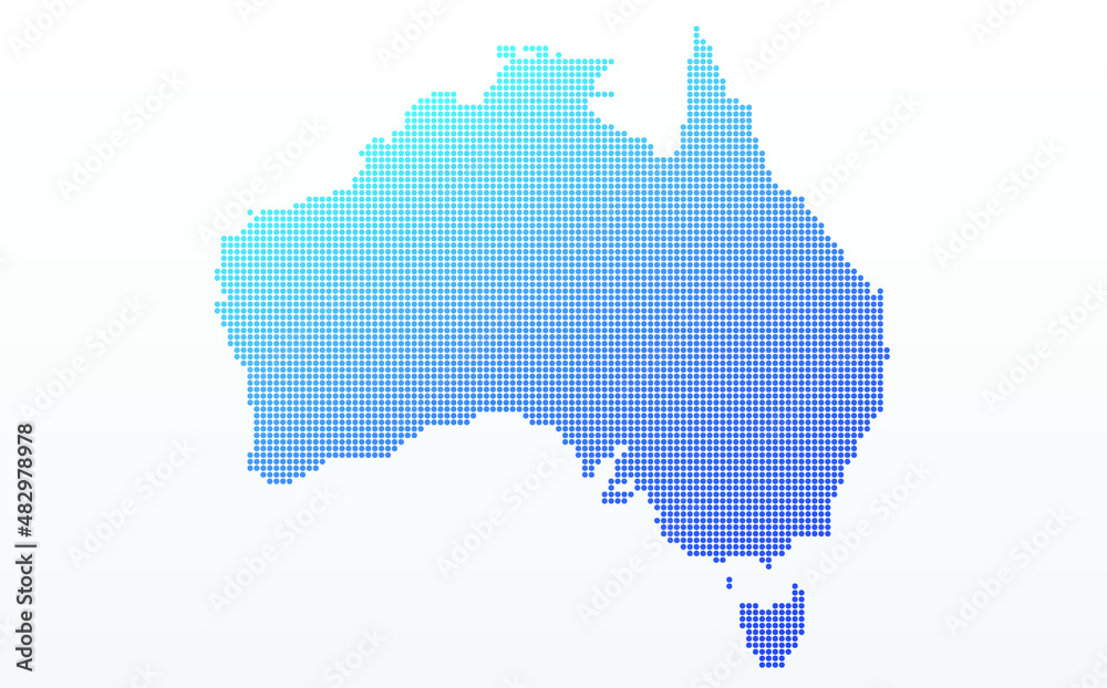 BLUE DOTTED MAP OF AUSTRALIA