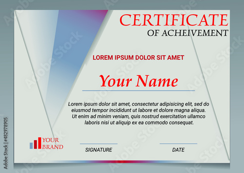 Certificate templates. Modern design diploma or gift certificate. Vector illustration.