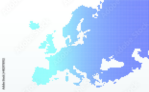 BLUE DOTTED MAP OF EUROPE