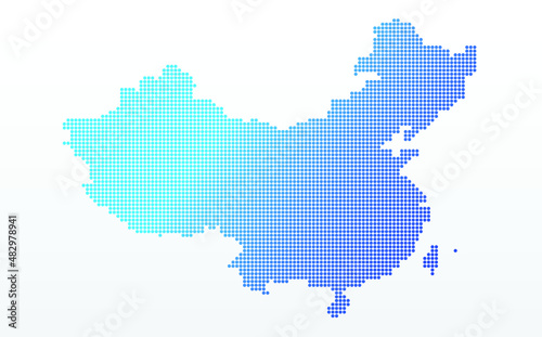 BLUE DOTTED MAP OF CHINA