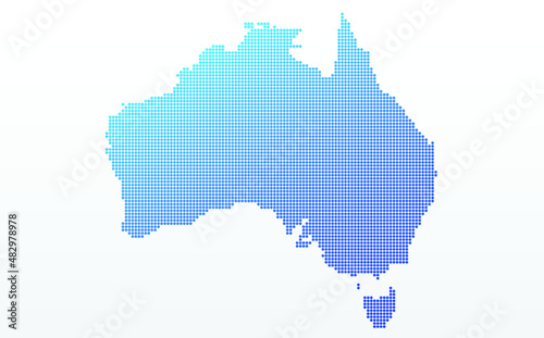 BLUE DOTTED MAP OF AUSTRALIA