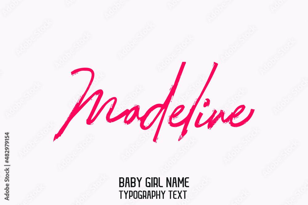 Girl Name Madeline Pink Color 
Brush Cursive  Typography Text